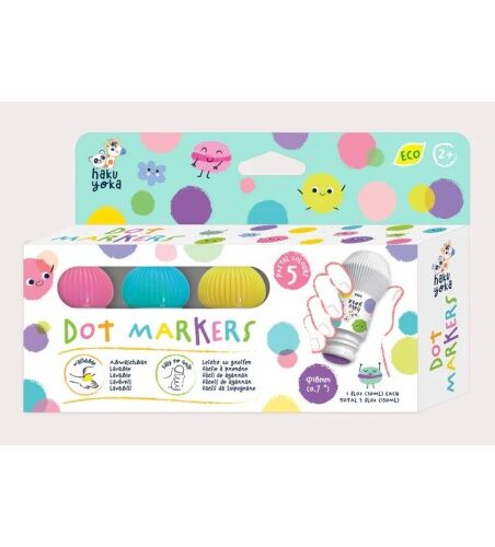 5 DOT MARKERS -5 PASTEL COLOURS