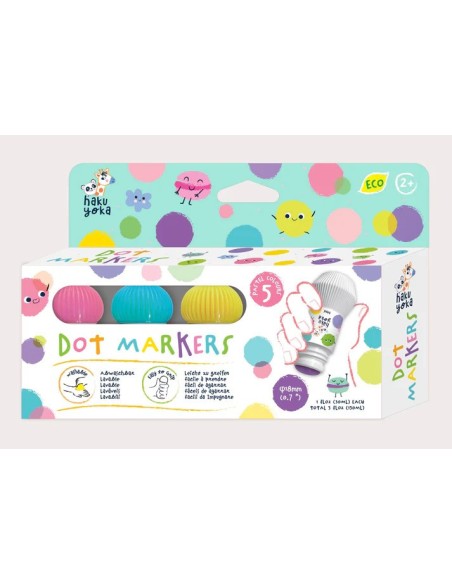 5 DOT MARKERS -5 PASTEL COLOURS