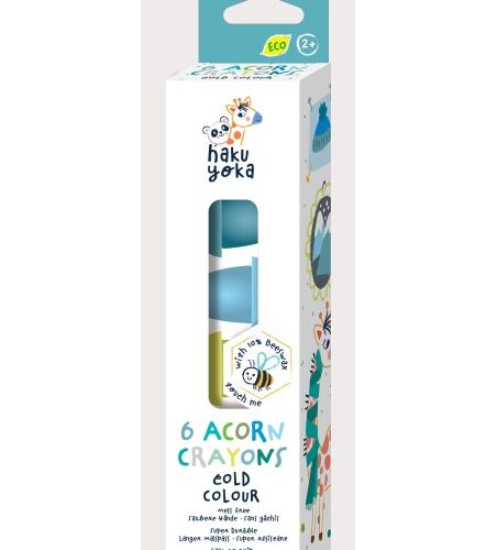 6 ACORN CRAYONS-COLD COLOUR