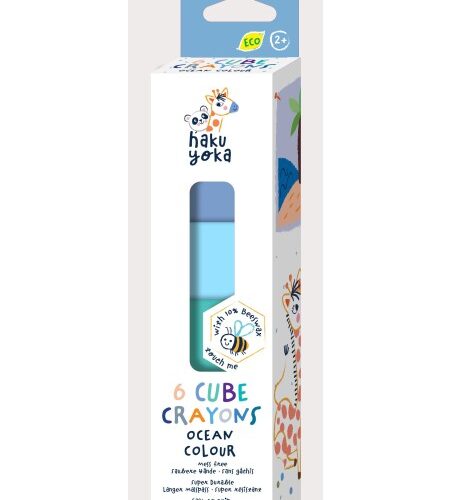 6 CUBE CRAYONS-OCEAN COLOUR