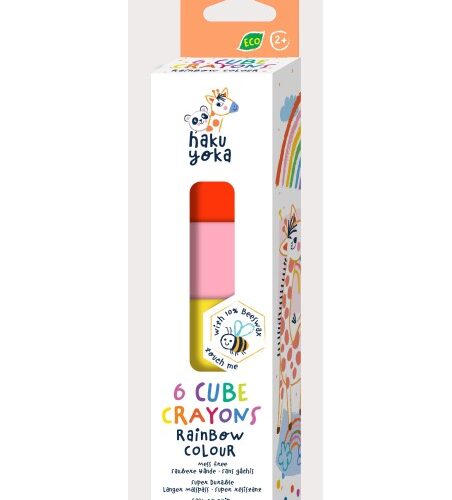 6 CUBE CRAYONS-RAINBOW COLOUR