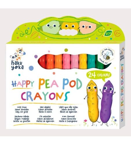 HAPPY PEA POD CRAYONS 24 COLOURS