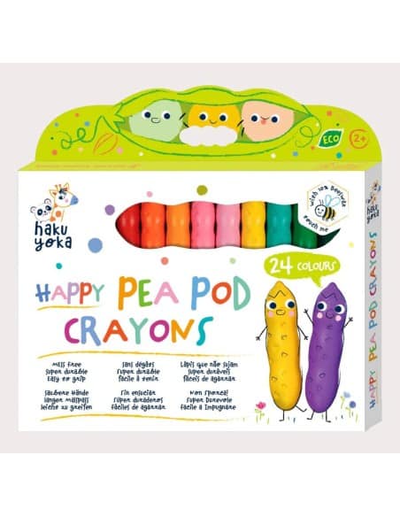 HAPPY PEA POD CRAYONS 24 COLOURS