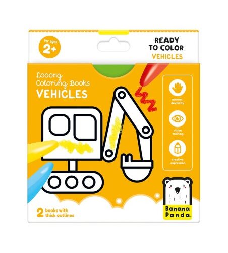 LOOONG COLORING BOOKS - READY TO COLOR VEHICLES 2+