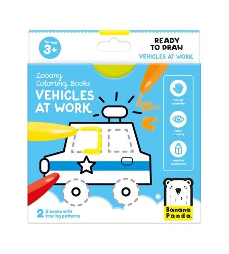 LOOONG COLORING BOOKS - READY TO DRAW VEHICLES AT WORK 3+