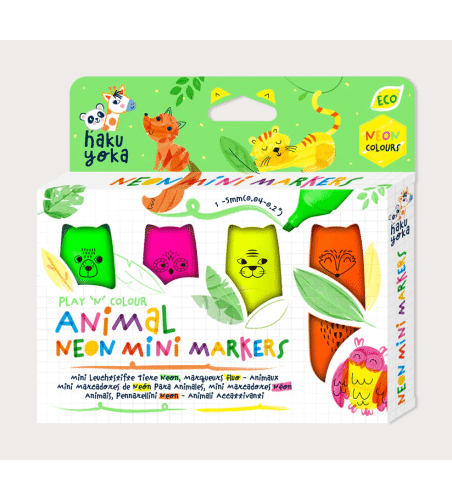 PLAY 'N' COLOUR MINI MARKERS ANIMAL NEON
