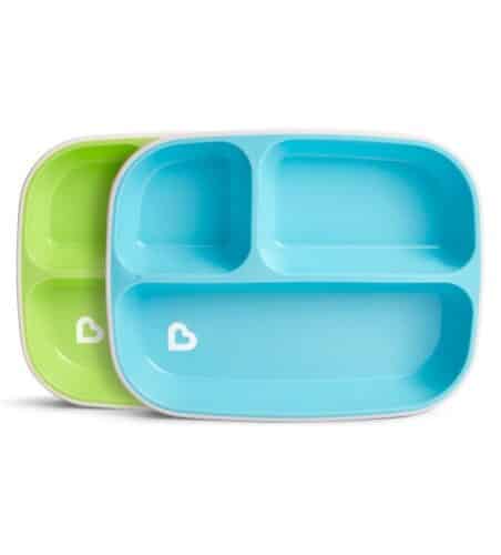 Alternative view of Munchkin Splash Divided Plates With Non-slip Base 6m+, 2 Τεμάχια - Γαλάζιο / Λαχανί